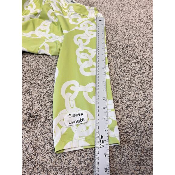 Susan Graver Womens 1X Green Butterknit Chain Link Preppy Equestrian Retro Dress - Picture 9 of 10